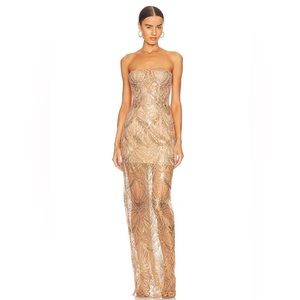 Bronx and Banco Giselle Maxi Dress in Gold